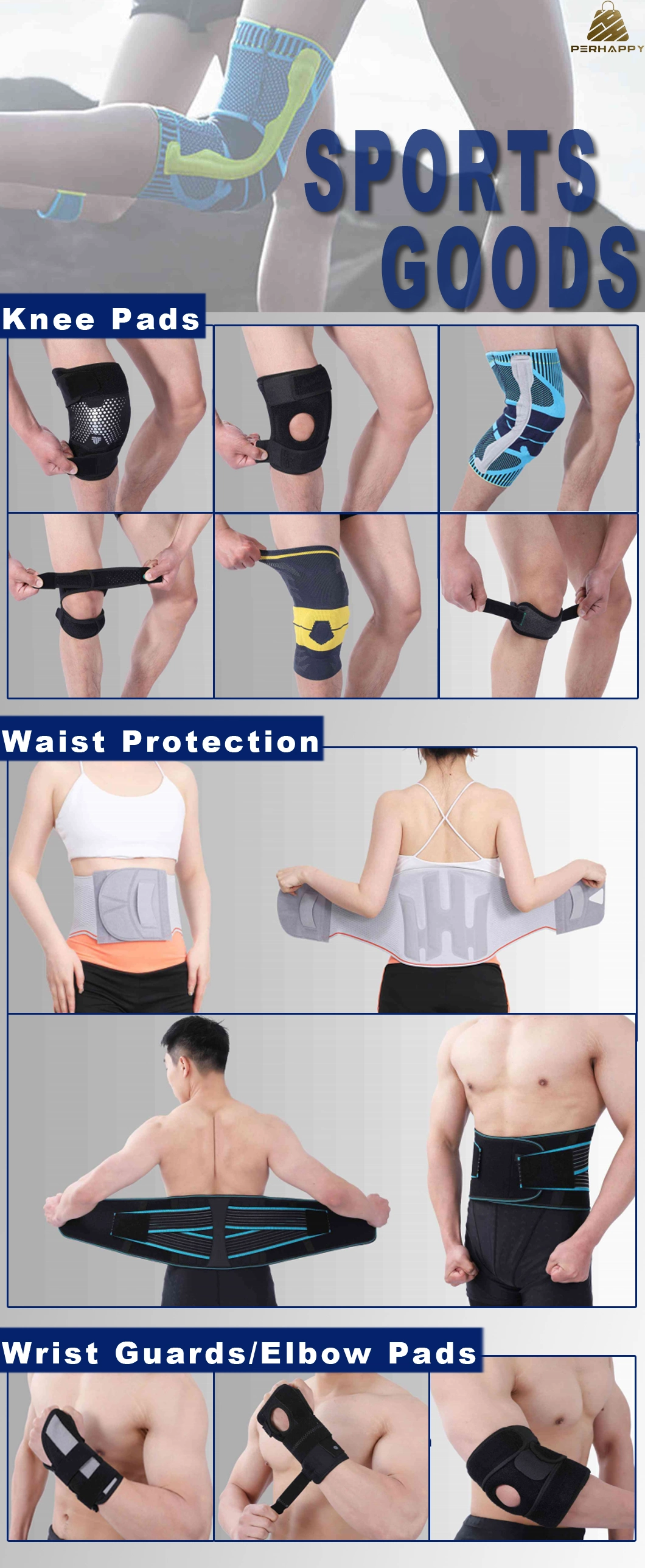 Fashion Style Sport Safety Knee Elbow Support Brace Pad