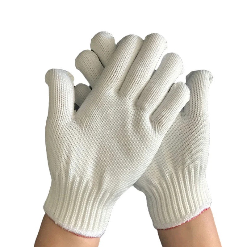 White Nylon Heated Workout Gloves Durable Anti-Slip Industry Safety Gloves