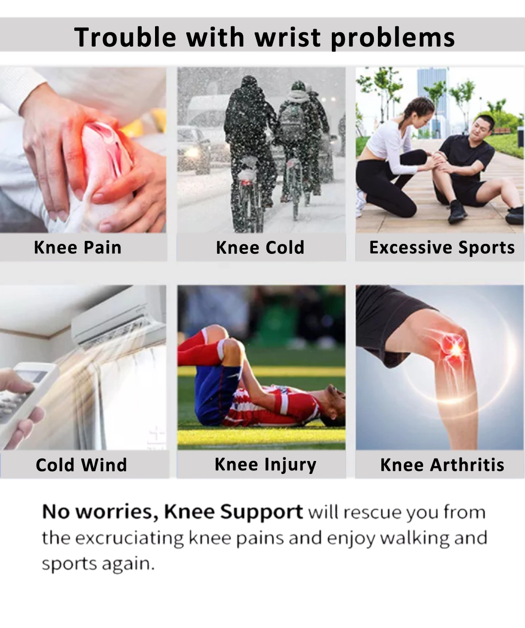 Fashion Style Sport Safety Knee Elbow Support Brace Pad