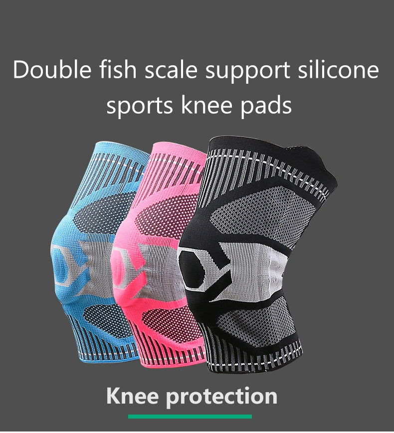 Breathable Mesh Easy Pulling up Silicone Knee Pad Support