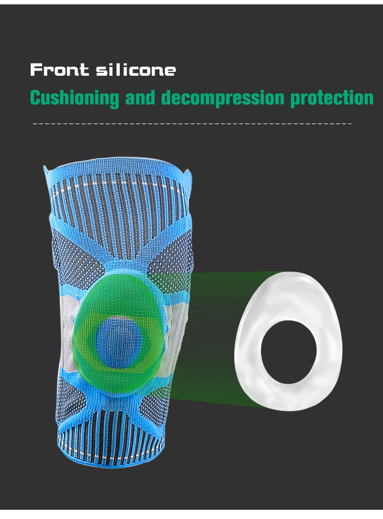 Breathable Mesh Easy Pulling up Silicone Knee Pad Support