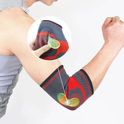 Almohadilla protectora de codo deportiva elástica personalizada para gimnasio, absorbe el sudor, manga de brazo de baloncesto, soporte de codo de neopreno