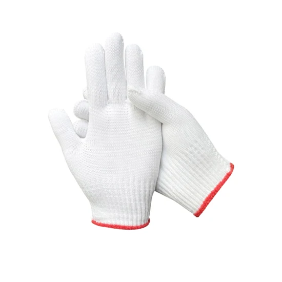 Guantes de entrenamiento con calefacción de nailon blanco Guantes de seguridad industriales antideslizantes duraderos